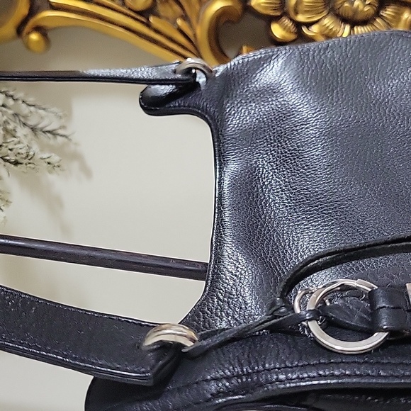 ROLFS Soft black leather shoulder bag Dimensions 10 in X 10 in X 3.5 in - Picture 7 of 16